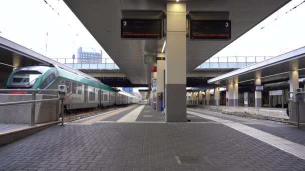 Beeldmateriaal Van Lege Perrons Van Het Station — Stockvideo