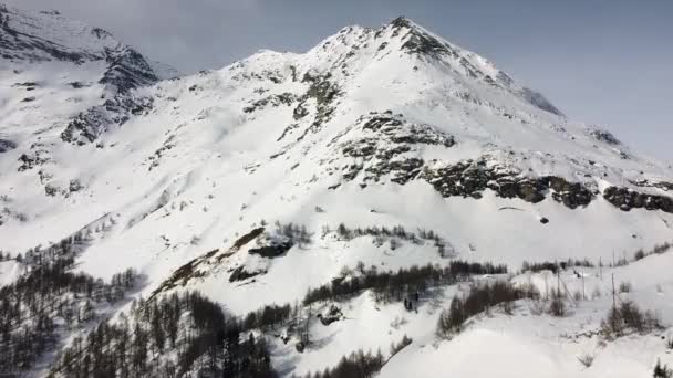 Вражаючі Кадри Засніжених Гір Льодовиків Piz Pal Швейцарських Альпах — стокове відео