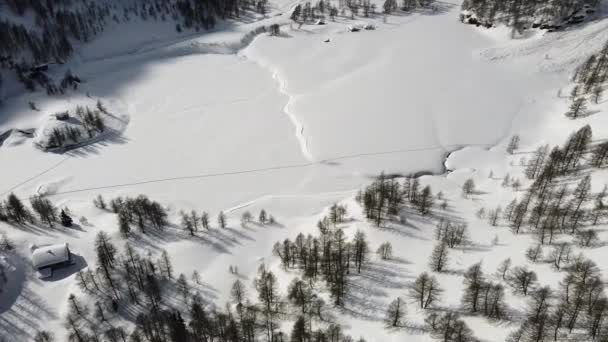 Spektakuläre Aufnahmen Der Schneebedeckten Berge Und Gletscher Des Piz Pal — Stockvideo