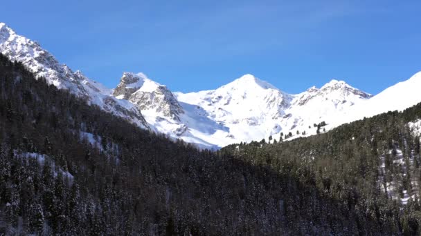 Espetacular Filmagem Das Montanhas Cheias Neve Geleiras Piz Pal Nos — Vídeo de Stock