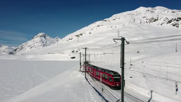 Evropa Švýcarsko Itálie Bernina Red Express Tirana Moritz Chur Unesco — Stock video