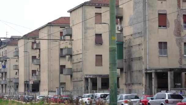 Europe Italy Milan April 2021 Giambellino Lorenteggio District Outskirts Public — Stock Video