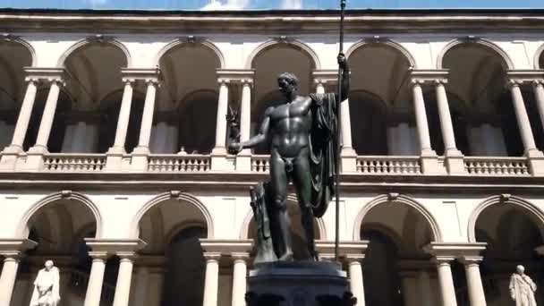 Европа Италия Милан Май 2021 Года Университет Брары Открывается После — стоковое видео