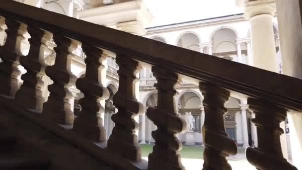 Europa Włochy Mediolan Maj 2021 Uniwersytet Brerze Otwarty Zamknięciu Powodu — Wideo stockowe