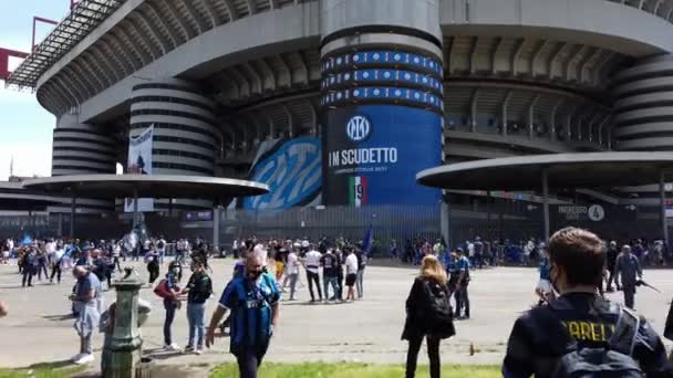 Europa Italien Milano Maj 2021 Intern Fotbollsklubb Fest San Siro — Stockvideo