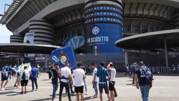 Europa Italien Mailand Mai 2021 Inter Fußballklub Feiert San Siro — Stockvideo