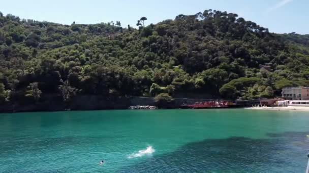 Europa Itália Gênova Santa Margherita Ligure Incrível Praia Costa Marítima — Vídeo de Stock