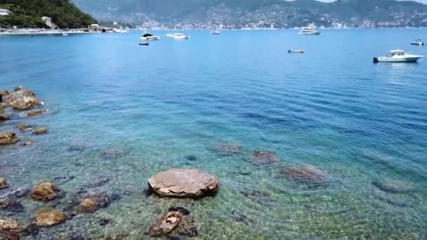 Schöne Aufnahmen Der Küste Von Genua Santa Margherita Ligure Europa — Stockvideo