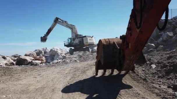 Europa Italia Liguria Rapallo Junio 2021 Bulldozers Trabajo Para Crear — Vídeo de stock