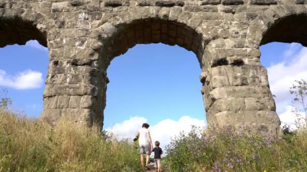 Roma Itália Parco Degli Acquedotti Parque Aqueduto Parque Arqueológico Parte — Vídeo de Stock