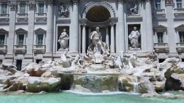 Europe Italy June 2021 Trevi Fountain Baroque Fountain Trevi District — Stock Video