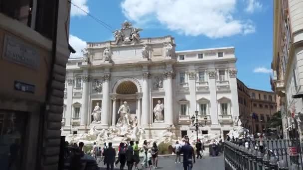 Evropa Itálie Červen 2021 Fontána Trevi Barokní Fontána Římské Čtvrti — Stock video