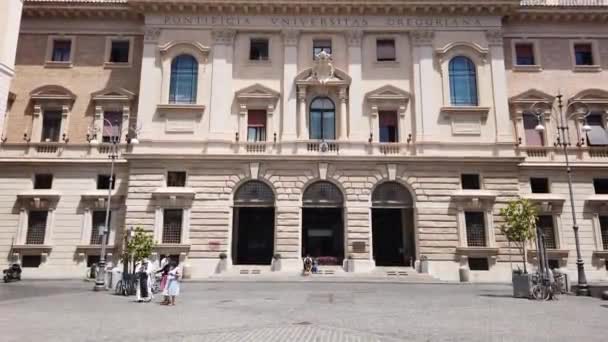 Europe Italy Rome June 2021 Paptifical Gregorian University Piazza Dell — стоковое видео