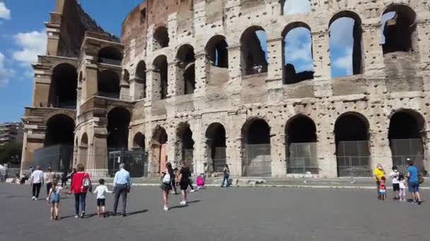 Avrupa Talya Roma Haziran 2021 Kolezyum Tiyatrosu Harabesi Veya Kolezyum — Stok video