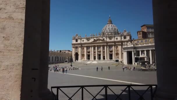 Европа Италия Рим Июнь 2021 Года Церковь Святого Петра Ватикан — стоковое видео
