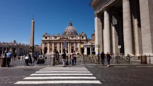 Europa Italien Rom Juni 2021 Peterskyrkan Basilikan Vatikanstaten Piazza San — Stockvideo