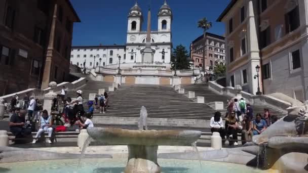 Europa Itália Roma Junho 2021 Pessoas Turistas Que Visitam Piazza — Vídeo de Stock