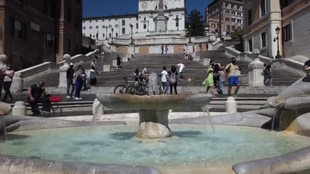 Europa Itália Roma Junho 2021 Pessoas Turistas Que Visitam Piazza — Vídeo de Stock