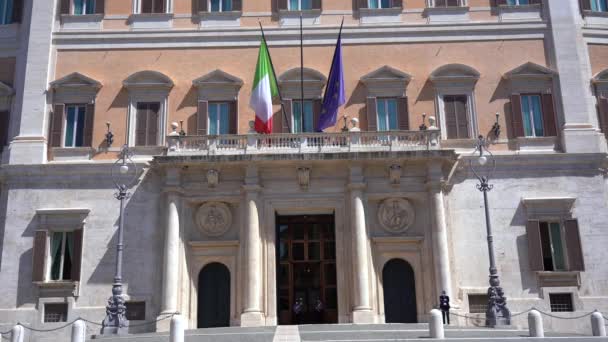 Europa Itália Roma Junho 2021 Montecitorio Palácio Parlamento Política Centro — Vídeo de Stock