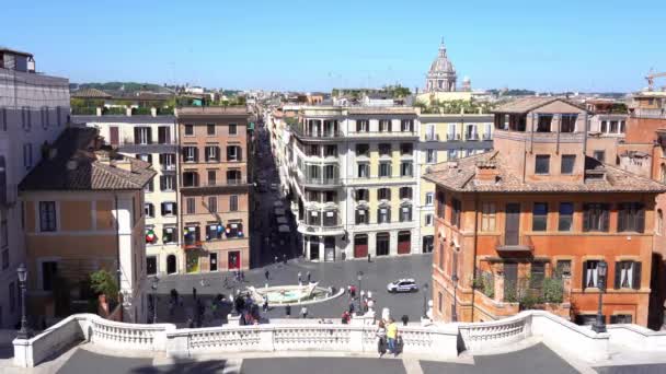 Europe Italy Rome June 2021 People Tourists Visiting Piazza Spagna — Αρχείο Βίντεο