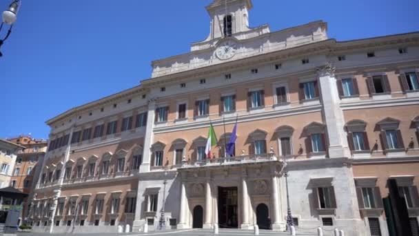 Europa Itália Roma Junho 2021 Montecitorio Palácio Parlamento Política Centro — Vídeo de Stock