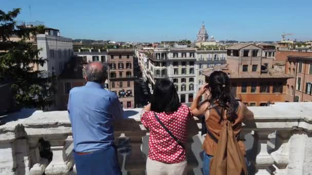 Europa Italia Roma Junio 2021 Personas Turistas Que Visitan Piazza — Vídeo de stock