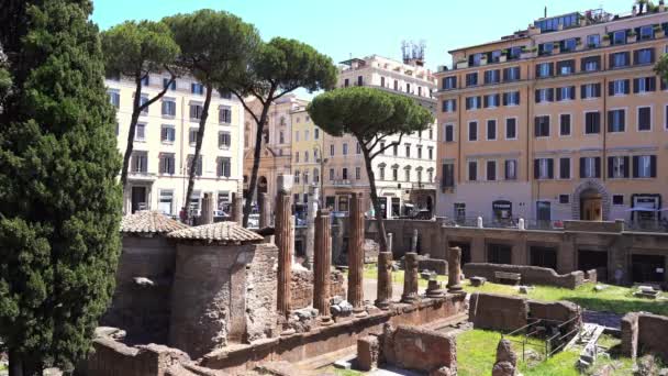 Europa Italia Roma Junio 2021 Largo Torre Argentina Ruinas Romanas — Vídeo de stock