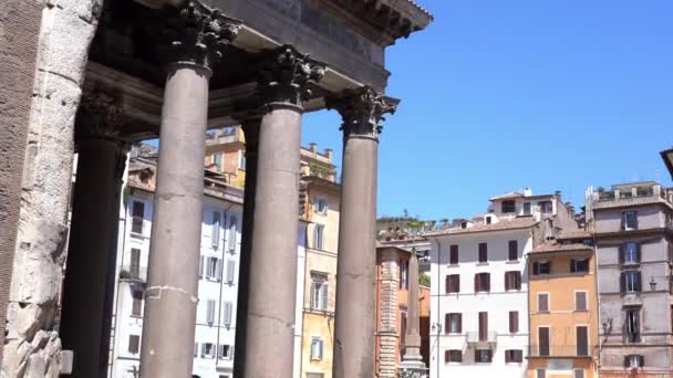 Europa Rome Italien Juni 2021 Berömda Pantheon Monument Rom Italien — Stockvideo