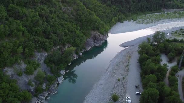Italia Bobbio Piacenza Val Trebbia Vista Aérea Drone Del Increíble — Vídeos de Stock