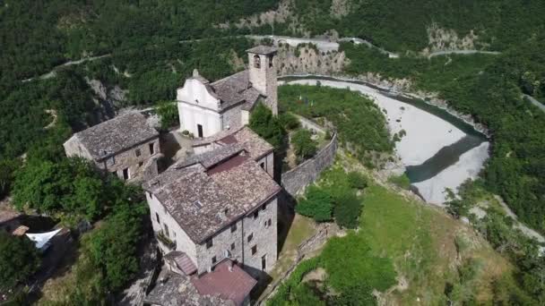 Europa Italië Val Trebbia Brugnello Een Oud Historisch Dorp Boven — Stockvideo