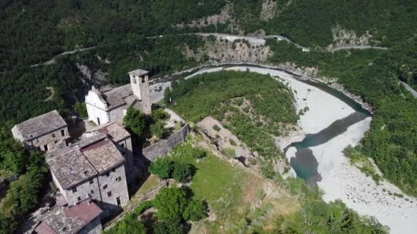 Eropa Italia Val Trebbia Brugnello Adalah Sebuah Desa Bersejarah Kuno — Stok Video