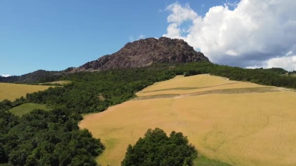 Europa Italia Travo Vedere Aeriană Dronei Către Pietra Parcellara Munte — Videoclip de stoc