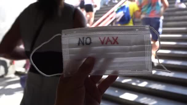 Ovaccinerade Ingen Vax Människor Öka Ökning Infektion Från Covid Coronavirus — Stockvideo