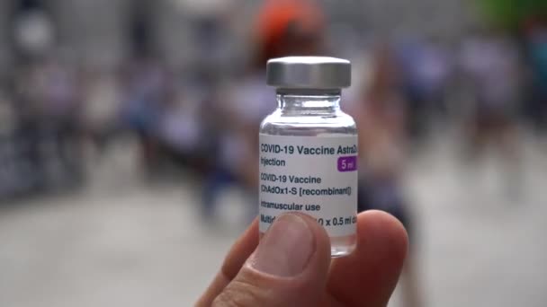 意大利米兰 2021年7月Covid Coronavirus Astrazeneca疫苗 变种疫苗接种 — 图库视频影像