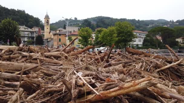 Eropa Italia Como Juli 2021 Kerusakan Ekstensif Setelah Banjir Como — Stok Video