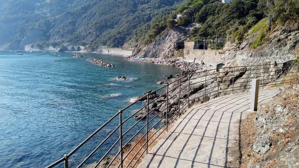 Italien Ligurien Framura Blick Auf Den Weg Des Meeres Oder — Stockfoto