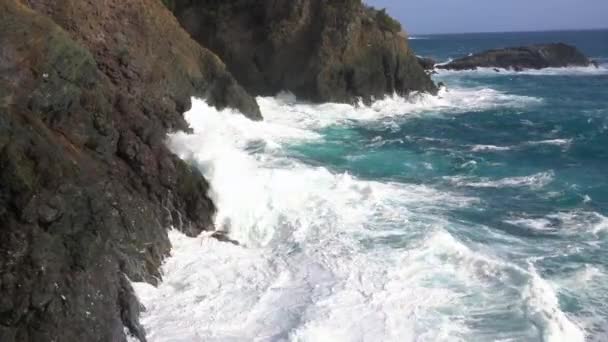 Θεαματική Καταιγίδα Στη Framura Λιγουρία Cinque Terre Κύματα Της Θάλασσας — Αρχείο Βίντεο