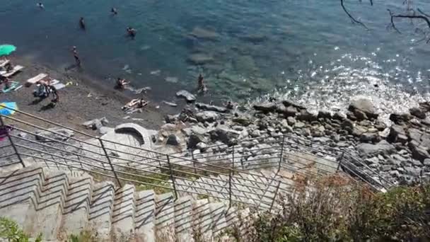 Italie Ligurie Framura Vue Sur Promenade Chemin Mer Del Mare — Video