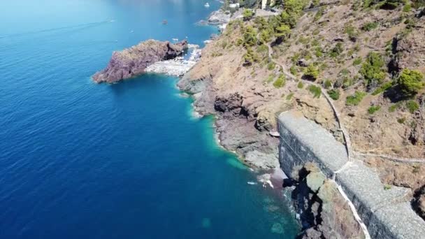 Europa Italien Ligurien Framura Juli 2021 Nationalpark Cinque Terre Drohnen — Stockvideo