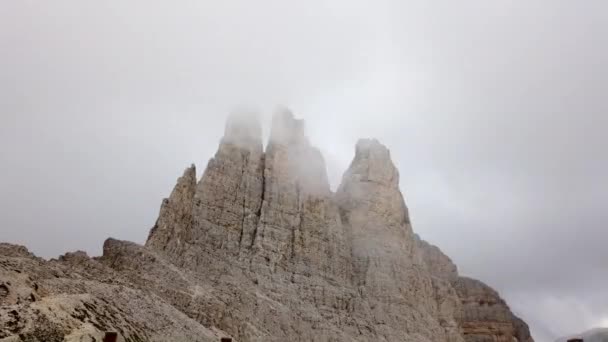 Dolomiten Berge Vajolet Türme Torri Del Vajolet Fassatal Val Fassa — Stockvideo