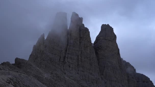 Dolomiten Berge Vajolet Türme Torri Del Vajolet Fassatal Val Fassa — Stockvideo