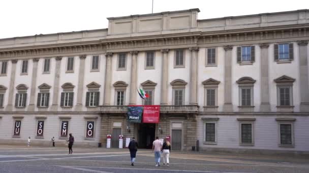Italy Milan Вересень 2021 Кінець Карантину Covid19 Coronavirus Palazzo Reale — стокове відео