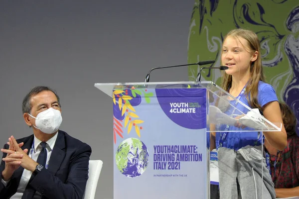 Milano Greta Thunberg Youth 4Climate Convegno Sul Clima Cambiamenti Climatici — Fotografia de Stock