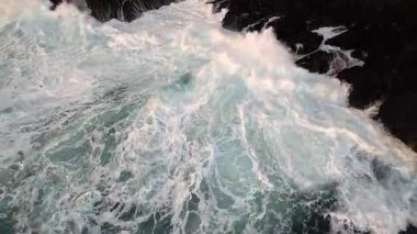 Framura, Liguria, Cinque Terre 'deki muhteşem deniz fırtınası.