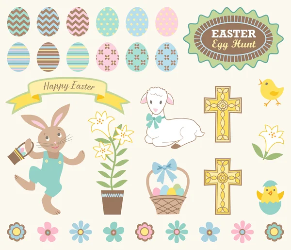 Zestaw ikon Wielkanoc — Wektor stockowy