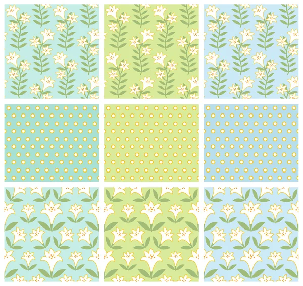 Set of Easter Seamless Patterns — Stock Vector