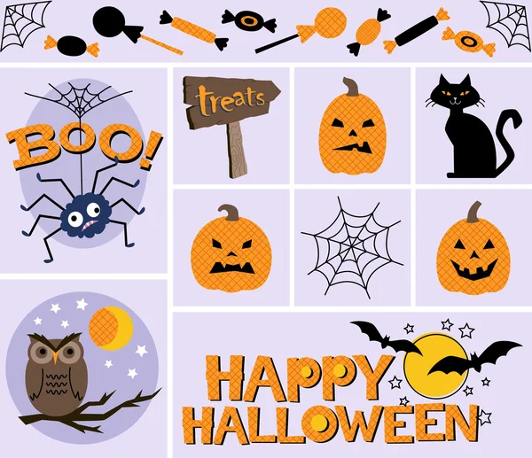 Ensemble graphique Halloween — Image vectorielle