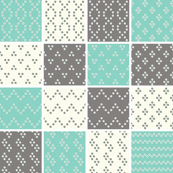 Geometric Patterns with Dots — Stock Vector