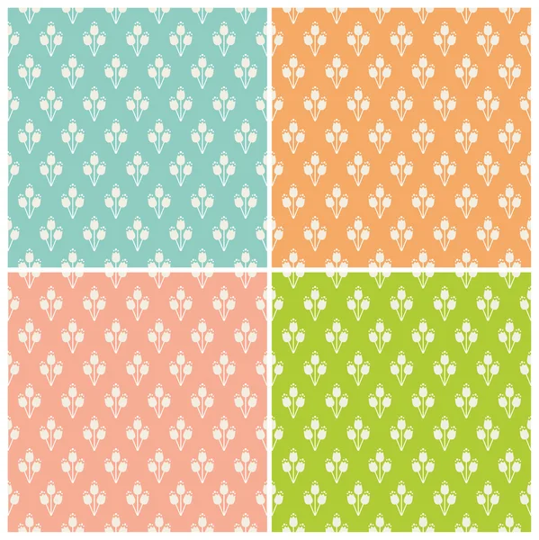 Chevron Tulipes Pattern Set Illustration De Stock