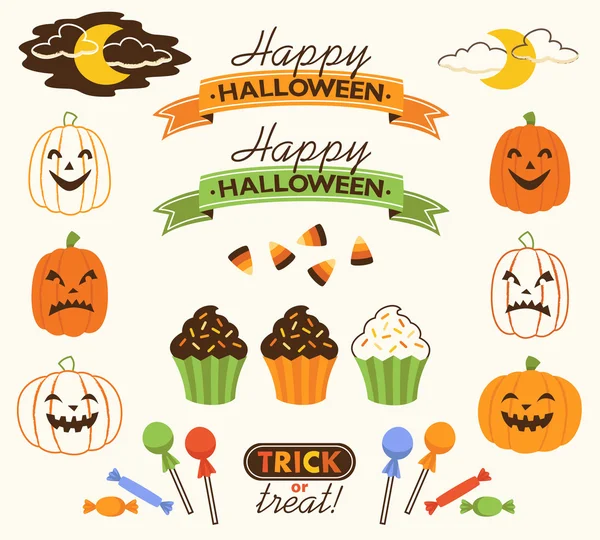 Set de elementos decorativos de Halloween Ilustraciones de stock libres de derechos